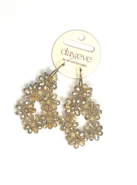 Go Dutch Label Oorhangers 6 bloemen kralen Goud