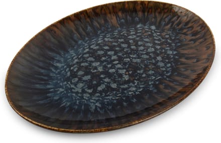 Bonbistro Serveerschaal 26x19cm bruin/blauw Resto (Set van 4)
