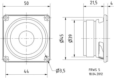 Breedbandspeaker 4W - 150-20000Hz (Zwart, Bekabeld)
