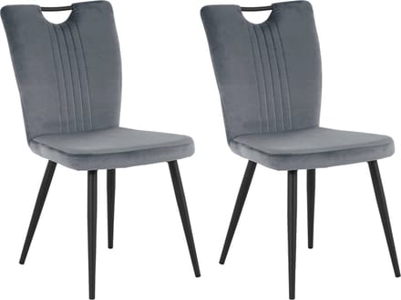 Sari-Stoel - Set van 2 - Grijs/Zwart