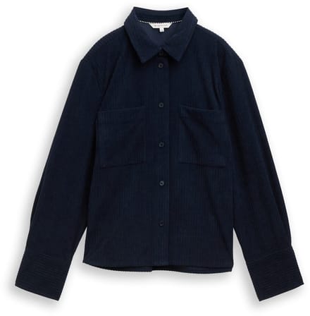 Tom Tailor - Losvallende corduroy blouse - Maat 42 - sky captain blue