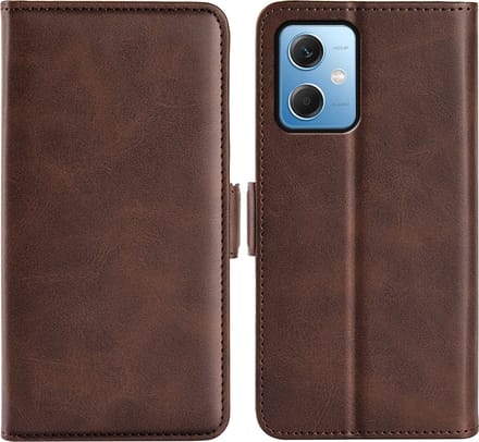 MobyDefend Hoesje - Geschikt voor Xiaomi Redmi Note 12 5G - Luxe Wallet Book Case (Sluiting Zijkant) - Bruin