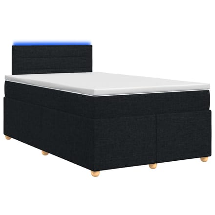 vidaXL - Boxspringbed - met - matras - met - hoofdeinde - Zwart - 120 - x - 200 - cm - Stof
