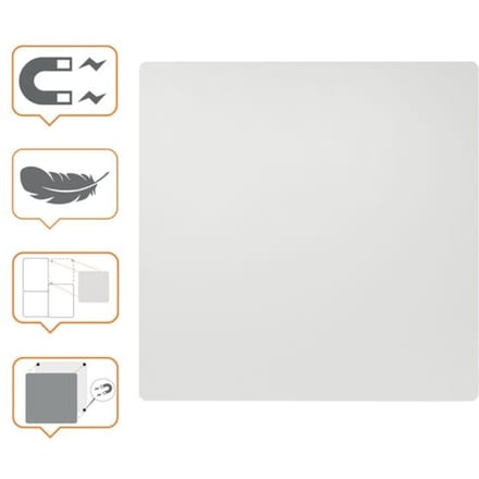 Modulair whiteboard met magnetische bevestiging gelakt 45 x 45 cm