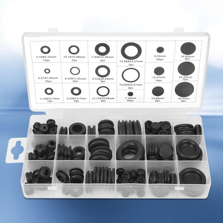 125 Stuks Rubber Doorvoertules Assortimentskit Elektrische Draad Pakking Ring Onderlegring Afdichting Assortimentsset white