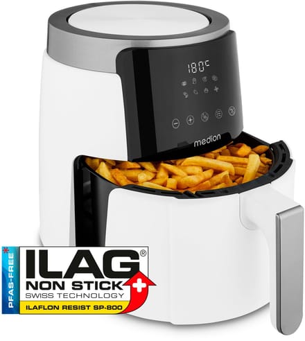 MEDION L Airfryer P40 - 4,7 L - 1500 W - 8 programma’s - Wit