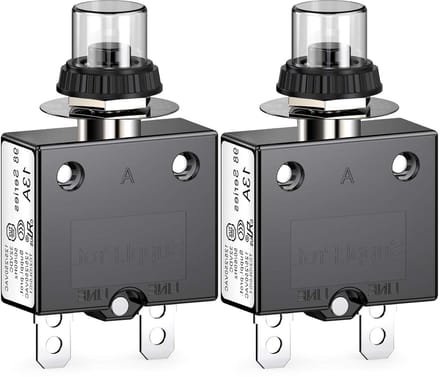 Thermische Schakelaar - Drukknop Reset - Overbelasting Beveiligen - Waterdichte Kap - 13A 2 Stuks - Zwart