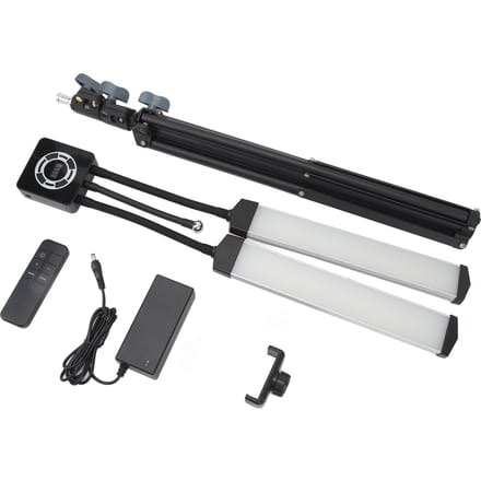 40W LED Invullicht met Dubbele Armen en Telefoonhouder 3200K‑5600K Opvouwbaar 3 Modi LED Stick Invullicht EU PLUG