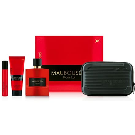 Mauboussin Pour Lui In Red Gift Set Edp 100 Ml, Shower Gel 75 Ml, Edp 20 Ml And Shoulder Bag