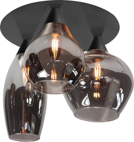 HighLight plafondlamp Cambio - zwart / smoke