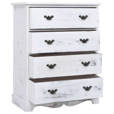 vidaXL - Ladekast - 60x30x75 - cm - hout - wit