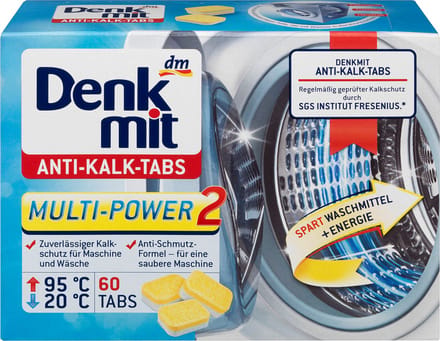 Denkmit Wasmachine Reiniger Tabs Anti-Kalking, 60 stuks