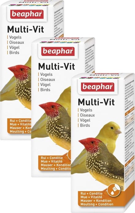 Beaphar Multi-Vitamine Vogels - Vogelapotheek - 3 x 50 ml