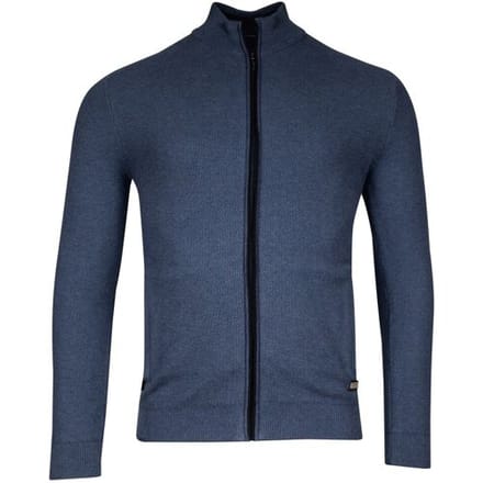 Baileys Vest Cardigan Zip Structure Knit Deep Denim Blue / male