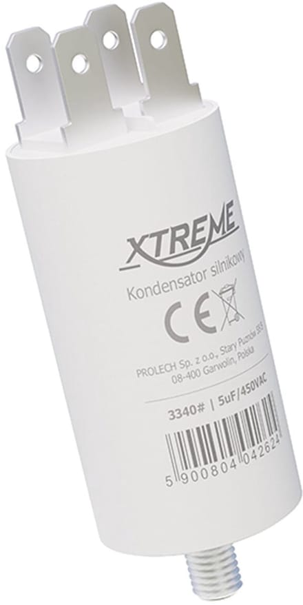 XTREME Motorcondensator 5µF 450V AC - Met Faston Aansluitingen - Start/Bedrijf