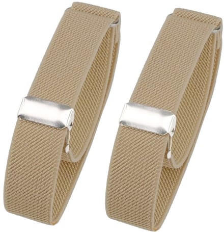 Fako Bijoux - Mouwophouders - Elastisch - Dames - Heren - Verstelbaar - Per Paar - 2 Stuks - Licht Khaki
