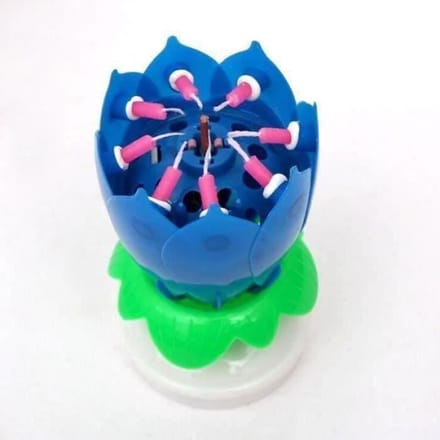 Verjaardagskaars - MKK - Lotusbloem - Rotatie - Muziek - Kleur Blauw blauw