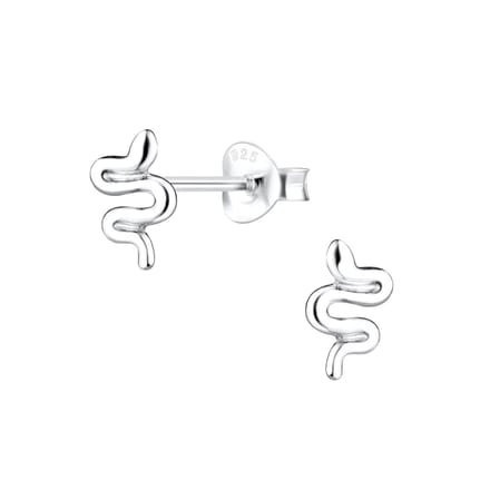 Joy|S - Zilveren slang oorbellen - 8 x 5 mm