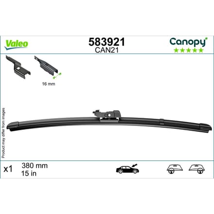 Wisserblad VALEO Canopy 583921, 380mm, Voor, 1 Stuk