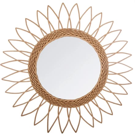 Atmosphera Wandspiegel - bloem - rotan - D50 cm - bohemian/boho spiegel