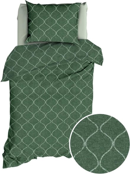 Romanette Murad Dekbedovertrek - Eenpersoons - 140x200/220 cm - Forestgreen