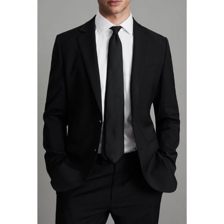 Reiss Sb 2b Notch Travel Plain Weave Modern Black Größe: 40R | Blazer Outlet | Herren | Schwarz