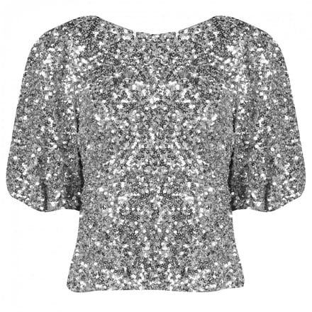 Harper & Yve Marsja-ls Tops & T-shirts Dames - Shirt - Zilver - Maat S