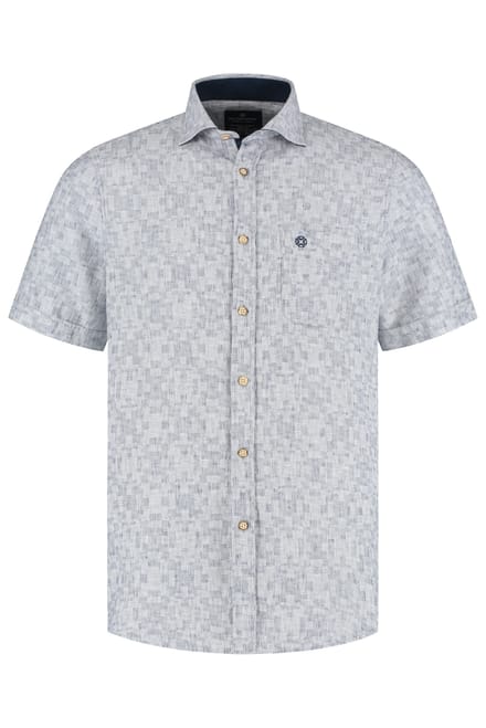 Fellows United Fellows United Korte Mouw Overhemd August Linen Navy  M