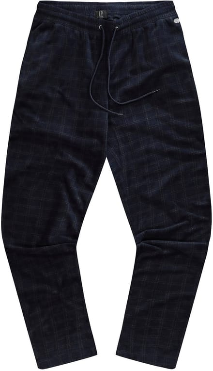 JP 1880 - Heren - Pyjamabroek homewear OEKO-TEX microfleece geruit - Navy blauw - Maat 4XL