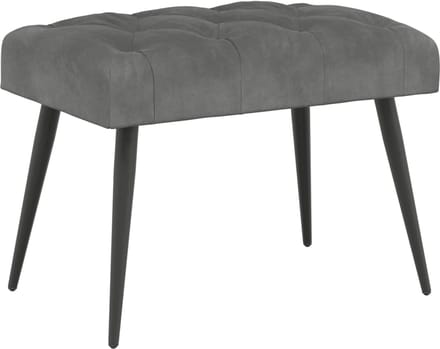 vidaXL - Bank - met - knopen - tufting - Donkergrijs - 60 - x - 40 - x - 45 - cm - Fluweel