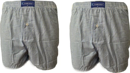 Embrator 2-stuks mannen Boxershorts geweven katoen wit/blauw/oker L