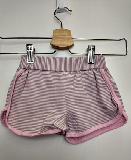 Meisjes korte broek Happy grijs lichtroze Maat 92