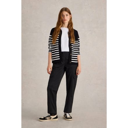 White Stuff Clover Cargo Trouser Pure Black Taglia: 8 REGULAR | Pantaloni cargo Outlet | Donna | Nero