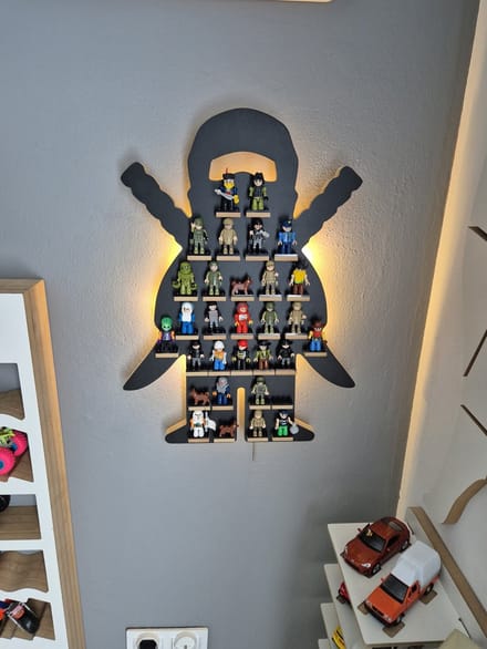 Moliland - Minifiguur Display - Black Ninja - Met LED Verlichting - Inclusief 31 Posities