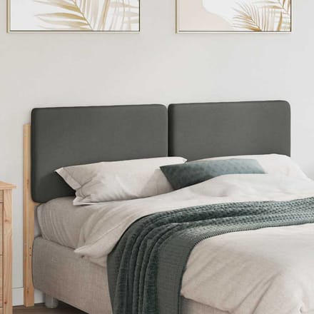 vidaXL - Gestoffeerd - hoofdbord - met - hoofdeinde - Bruin - en - Lichtgrijs - 135 - cm