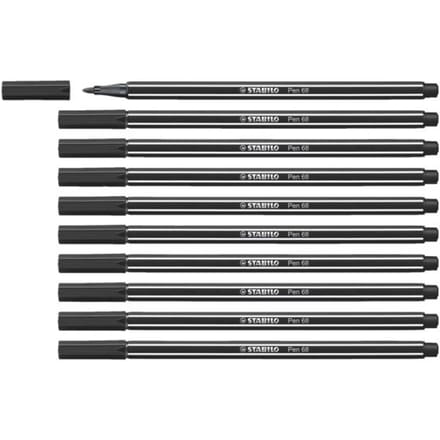 STABILO Pen 68 - Premium Viltstift - Zwart - Doos 10 stuks