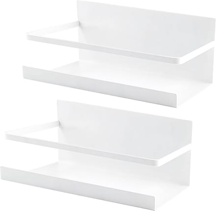 plank 2 stuks magnetisch kruidenrek voor koelkast wasmachine keuken organizer ruimtebesparend (wit)