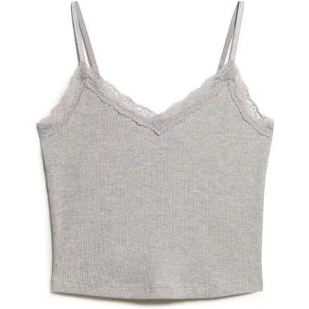 Korte top met kanten rand voor dames Superdry Essential