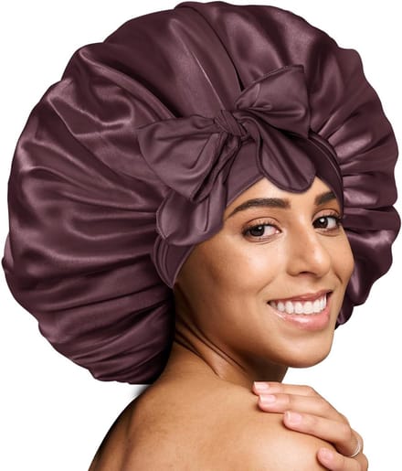 Herenslaapmuts - Satijnen muts - Haar beschermen - Dubbelzijdig satijn - 62 x 40 cm - Zwart