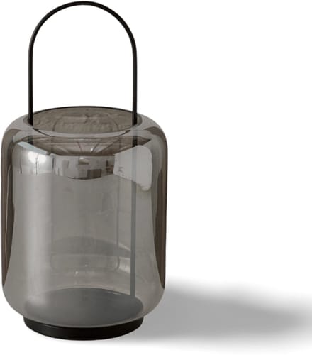 Windlicht Zwart Glas 34 cm