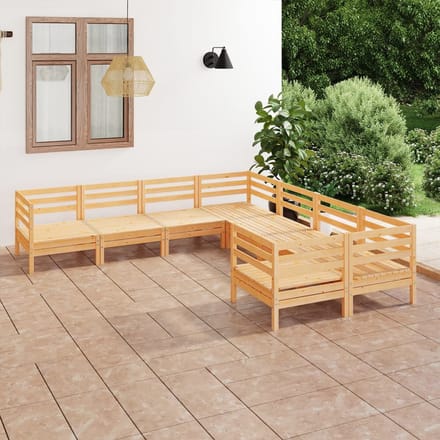vidaXL - 8-delige - Loungeset - massief - grenenhout