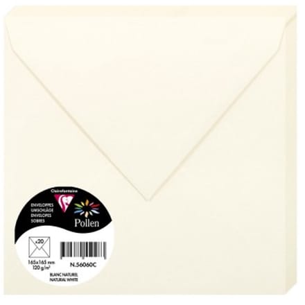 Pollen by Clairefontaine envelop 165 mm, 120 g/m2, naturelwit