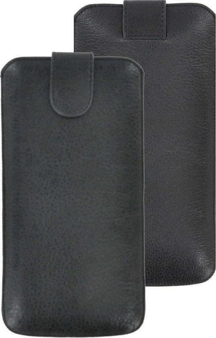 Nokia 3.4 Hoesje -  Insteek Cover Echt Leer Geribbeld Zwart