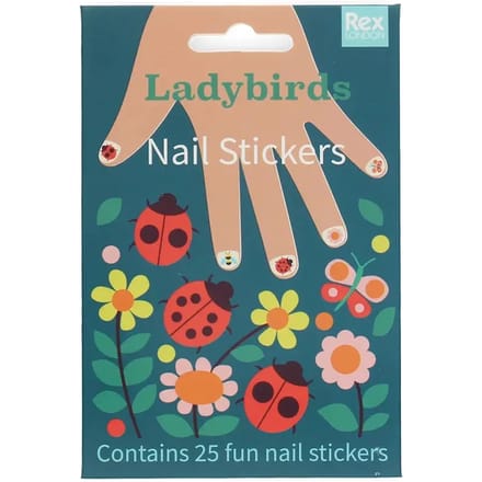 Kinder nagelstickers met lieveheersbeestje Rex London (x30)