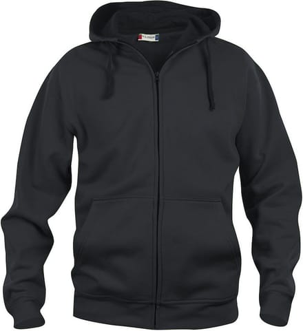 Basic hoody full zip antraciet mélange m