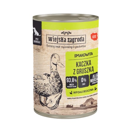 Voordeelpakket Wiejska Zagroda Dog 24 x 400 g - Eend met Peer