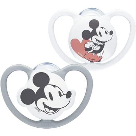 NUK Disney Space 0–6M Grijze Fopspeen – 2 stuks