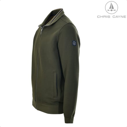 Chris Cayne heren vest - L - groen - structuur - honeycomb - effen - rits - steekzakken met rits