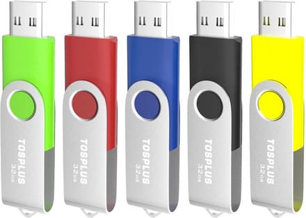 Set van 5 USB-sticks 32GB - USB 2.0 Geheugensticks - Diverse Kleuren