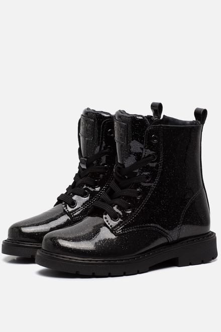 Kipling Ella Veterboots zwart Pu - Maat 27 - Kinderschoenen